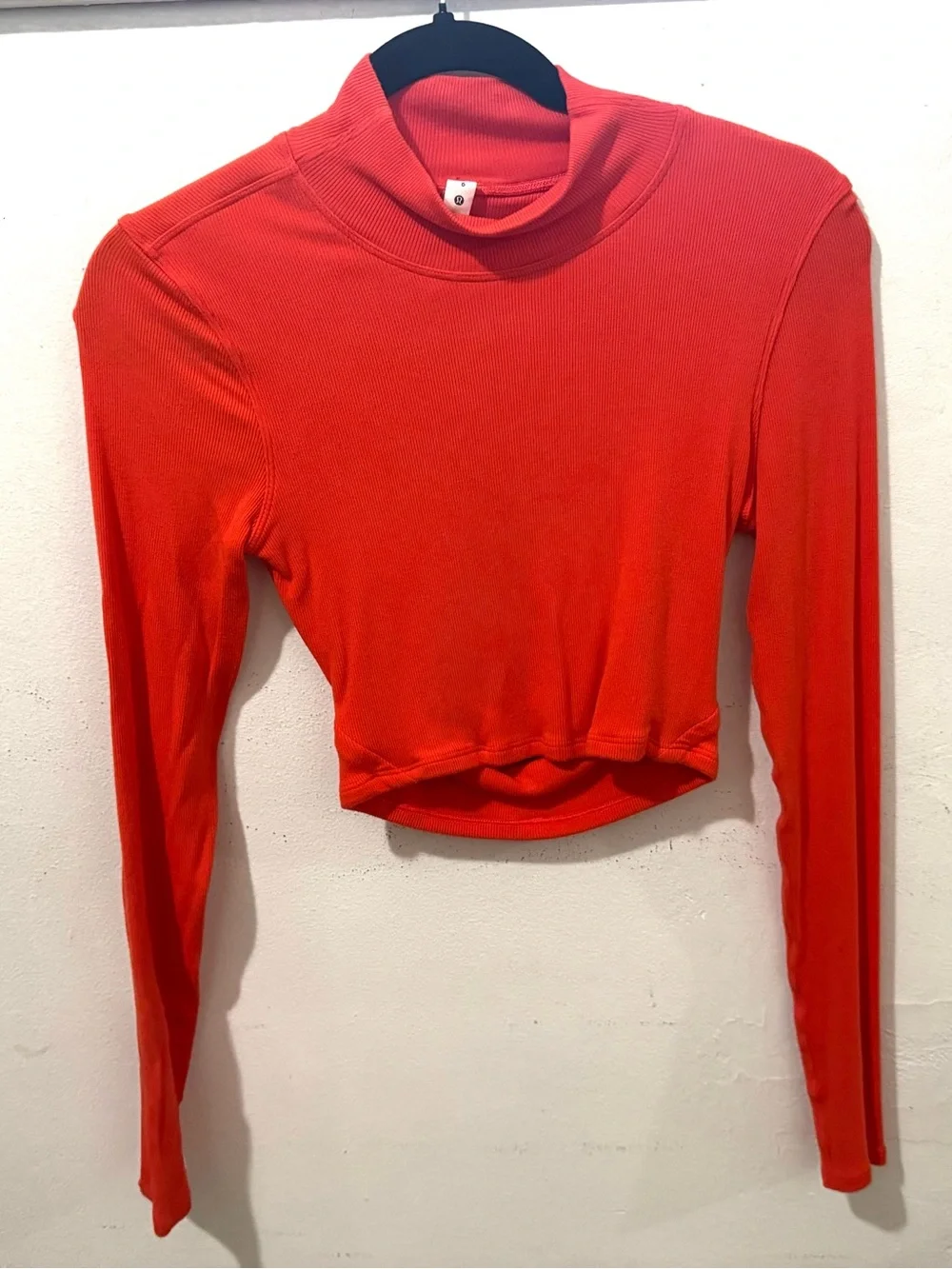 lululemon athletica Cropped Long-Sleeve Mock Neck Top - Red